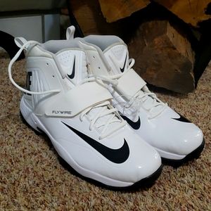 NIKE Flywire High Top Football Cleats White/Black 603350 101 Men’s Size 14